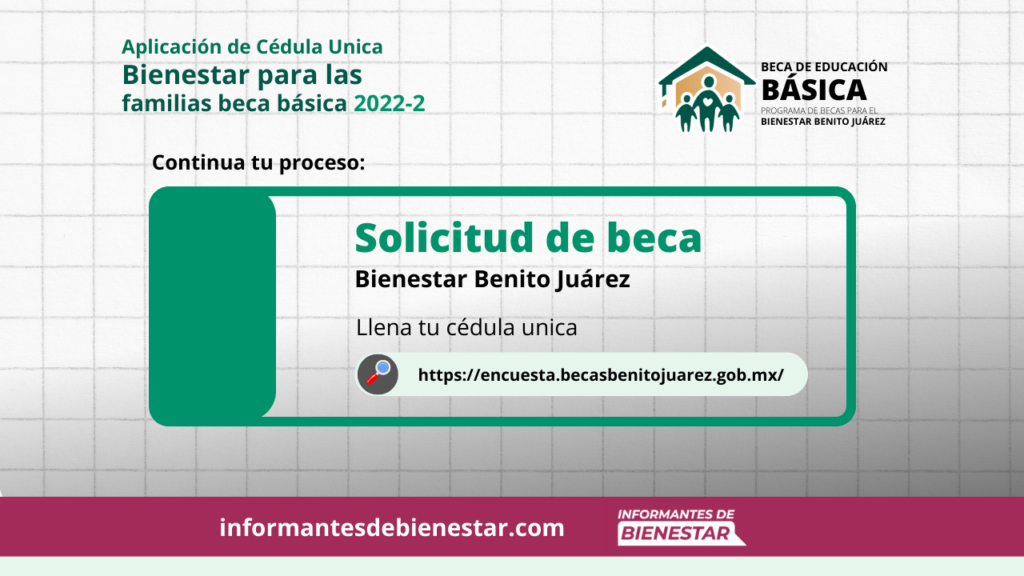 Notificación para Completar la Cédula Unica; Becas Educación Básica Benito Juárez