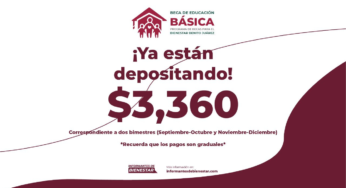 Beca Básica Benito Juárez: comienzan depósitos de 3 mil 360 pesos