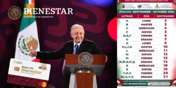 Anuncian calendario de pagos Pensión Bienestar septiembre 2024