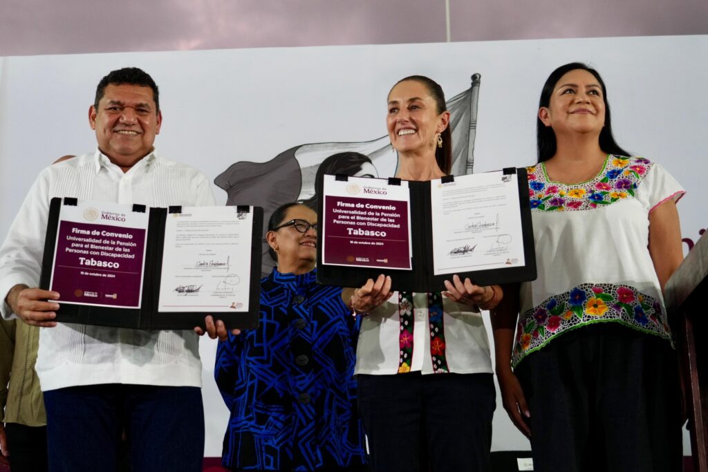 Tabasco firma convenio de Pensión Universal para Personas con Discapacidad con el gobierno federal