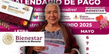 Calendario de pago de la Pensión Bienestar en Mayo