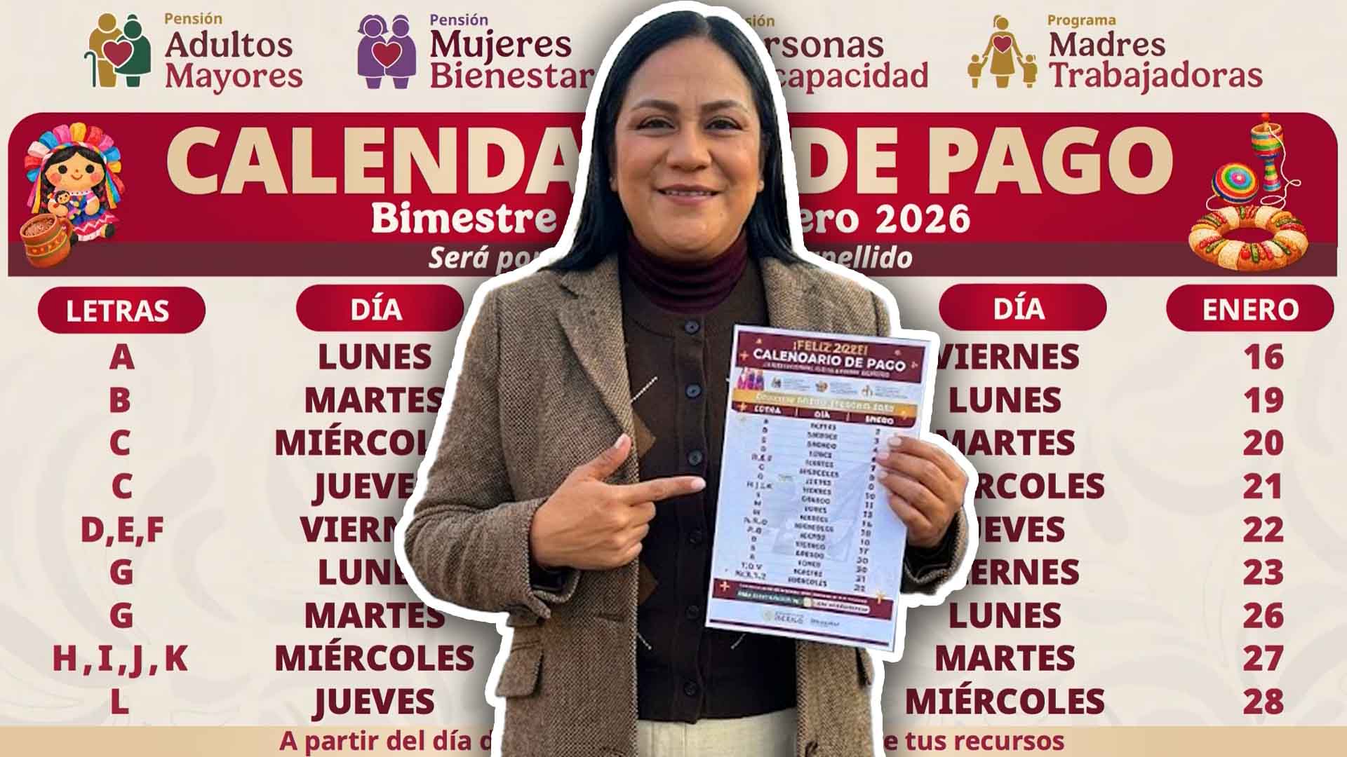Ariadna Montiel anuncia el calendario de pagos de enero de la Pensión ...