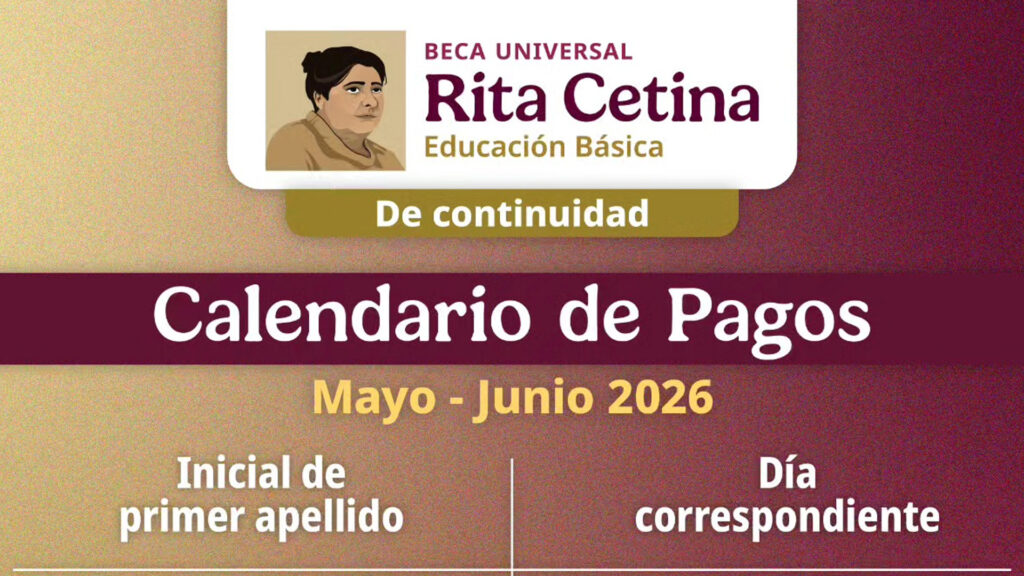 Calendario de pagos de la beca Rita Cetina de junio