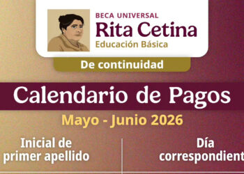 Calendario de pagos de la beca Rita Cetina de junio